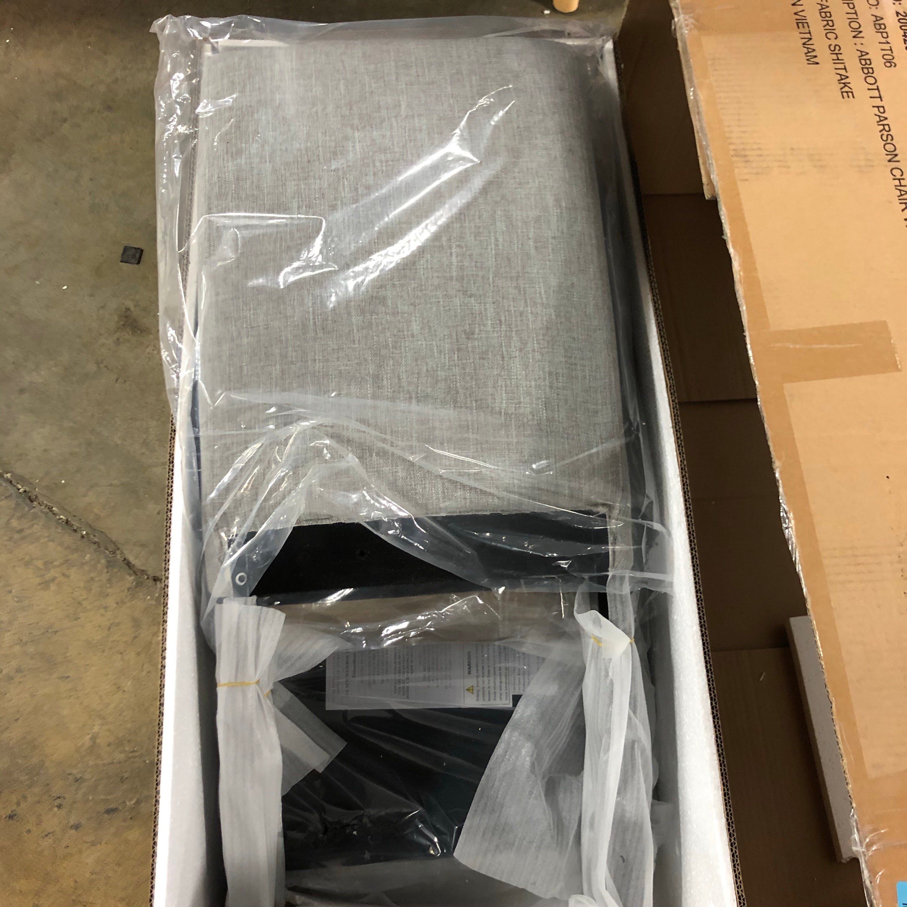 (Set of 6) Abbott Parson Chairs with Black Legs in Gray CG1721 (3 Boxes)