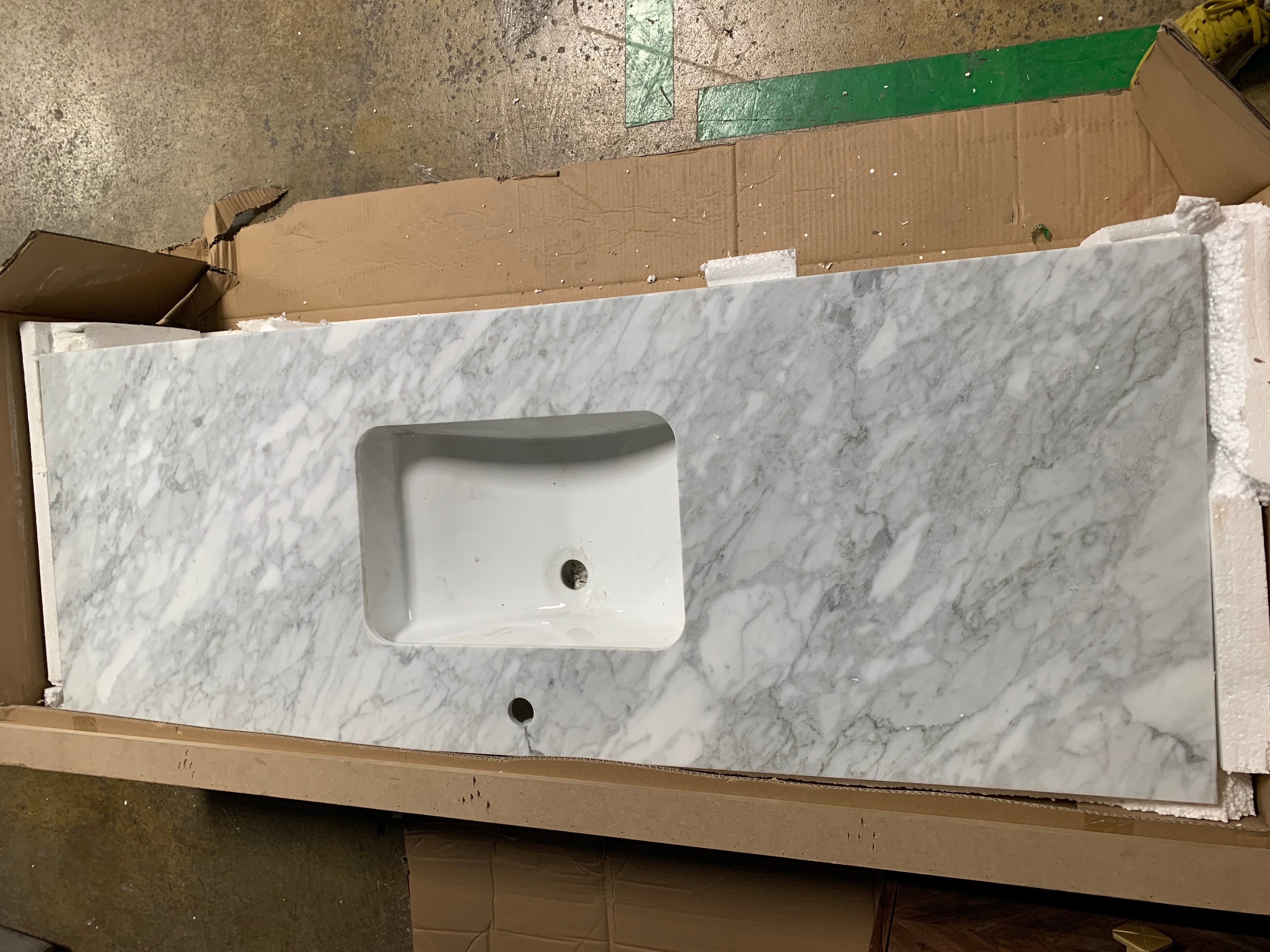 60" Single Bathroom Vanity Marble Countertop