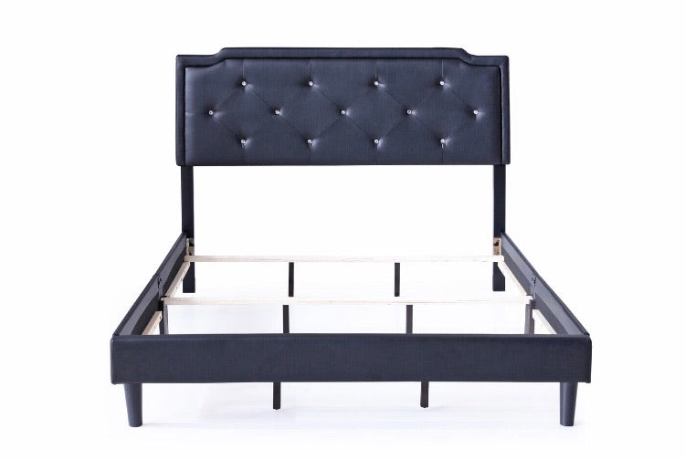 (Full) Edna Tufted Upholstered Low Profile Standard Bed CG1607