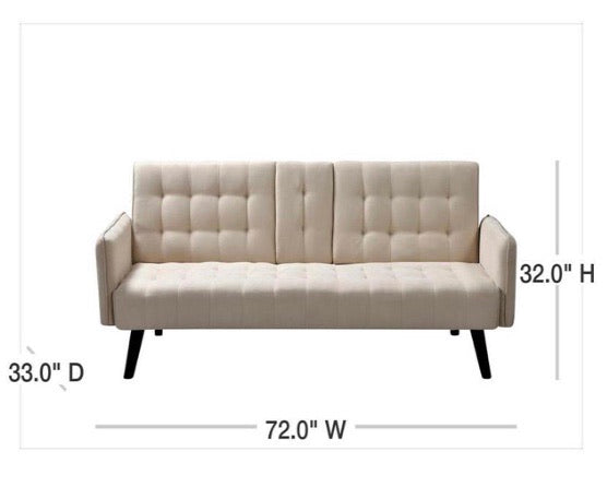 72" Payne Convertible Beige Sofa CG704
