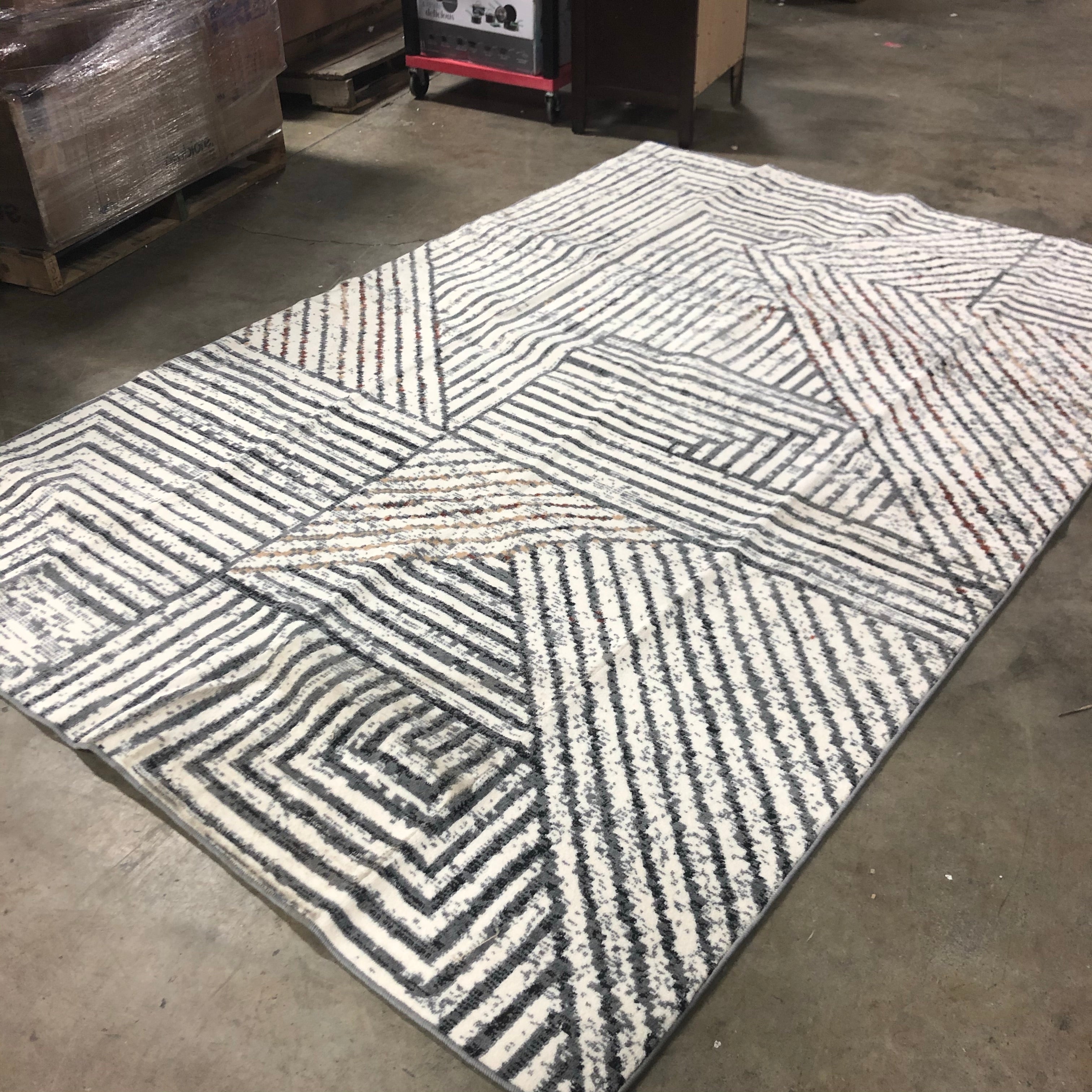 6'x9' Montalto Geometric Tufted Gray Area Rug CG1619