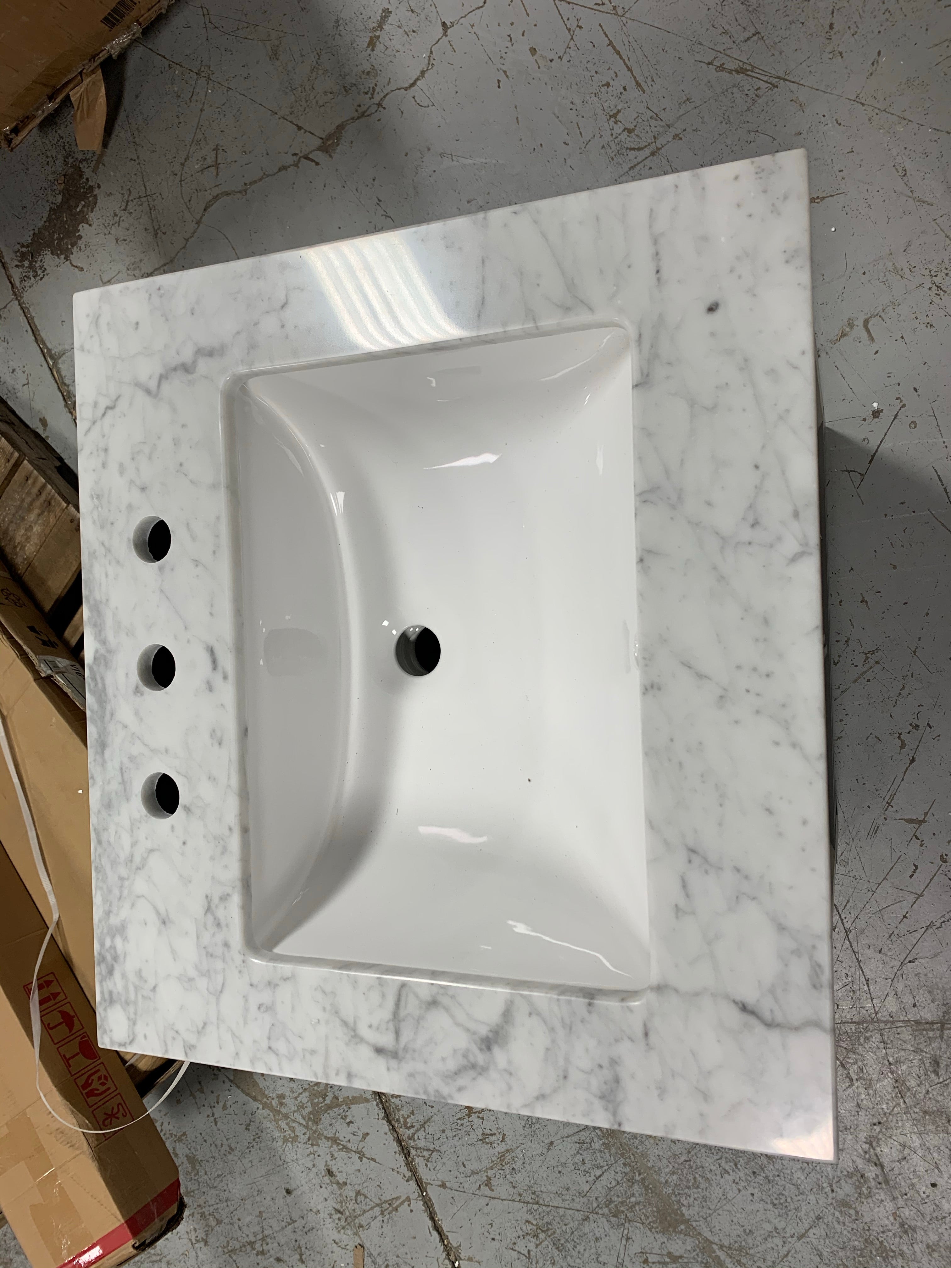 24" Single Sink Carrara White Marble "Elizabeth" Vanity