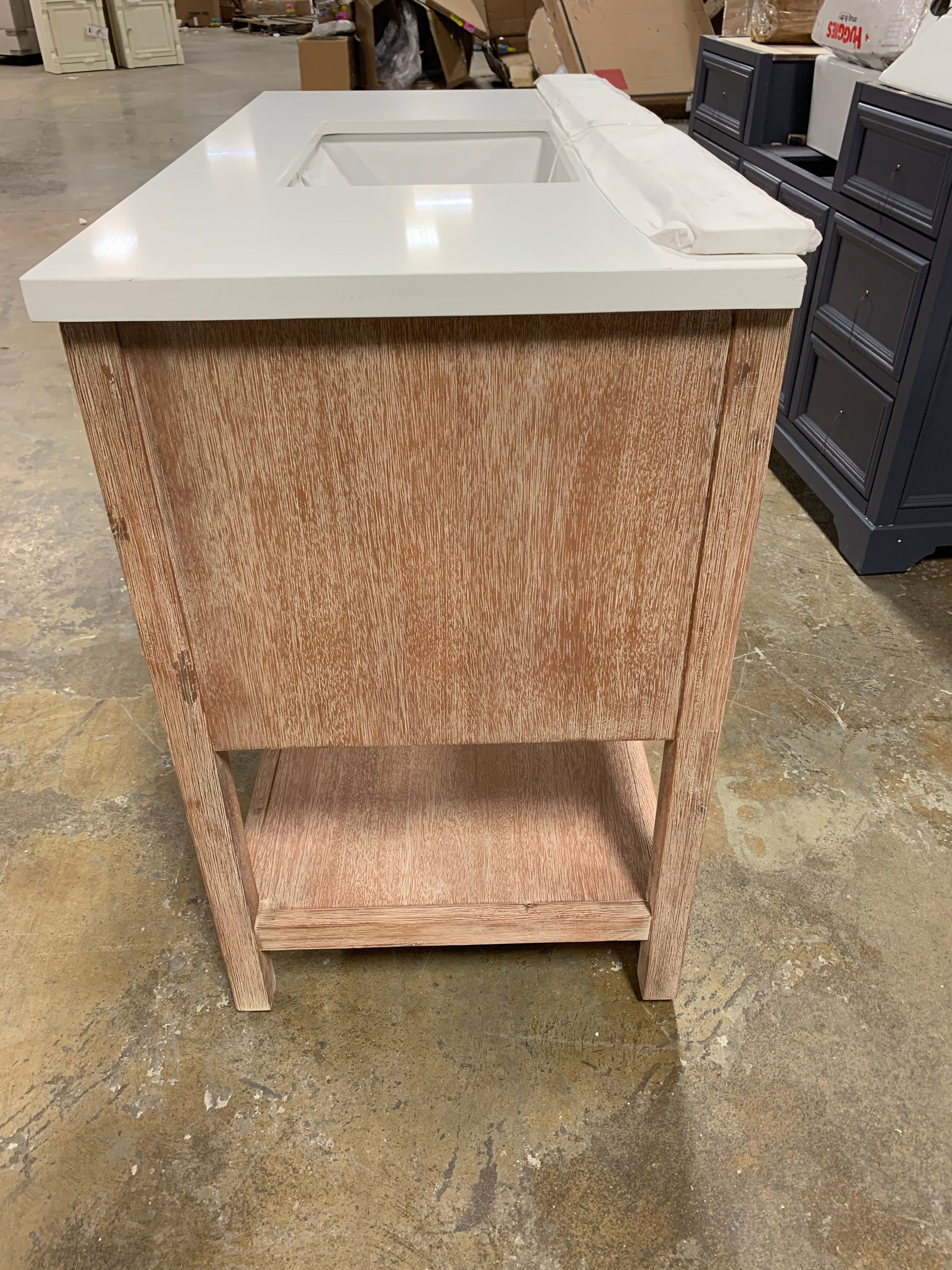 Betty 42" Single Vanity in Weathered Brown with Quartz Top