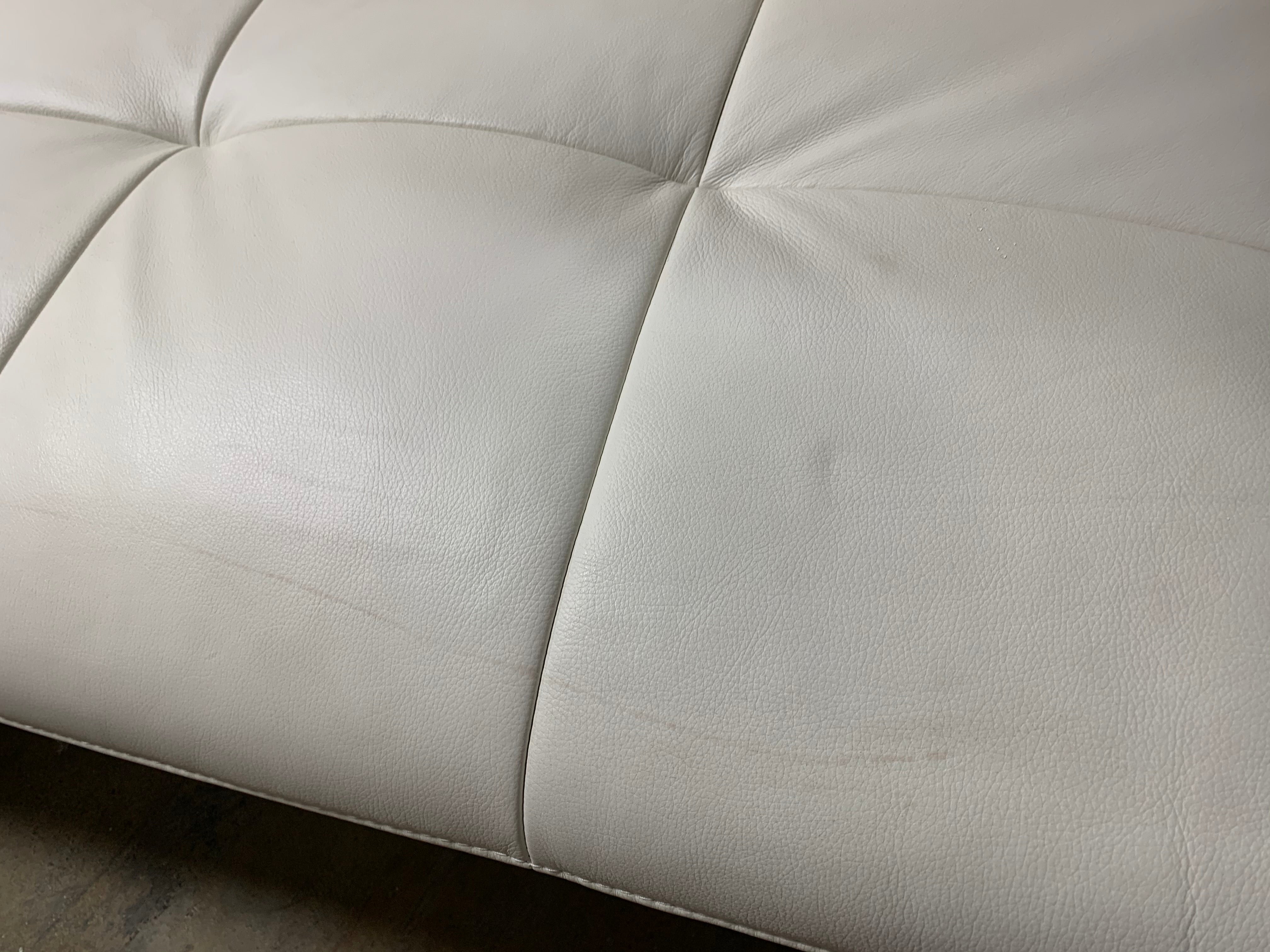 White Leather Chaise Lounge *As Is*