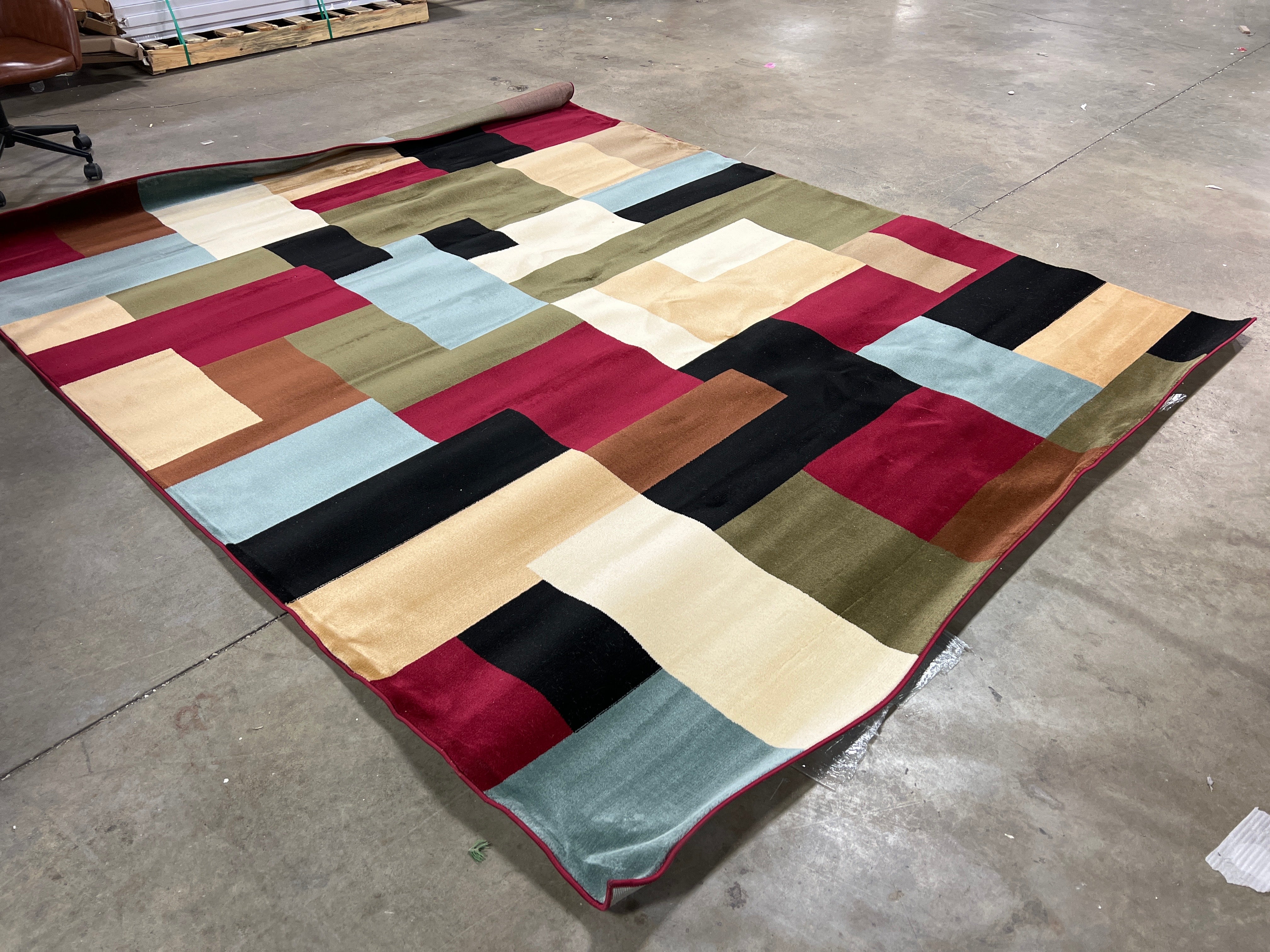 Barclay River Red 8 ft. x 10 ft. Modern Geometric Area Rug  HRUG100