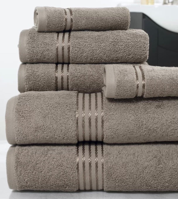 6 Piece 100% Cotton Towel Set in Taupe CG1994