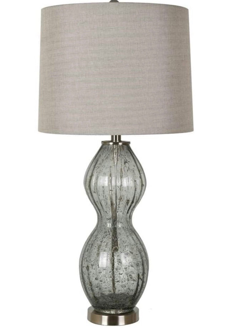 Crestview Glass Lamp with Brushed Nickel CG362