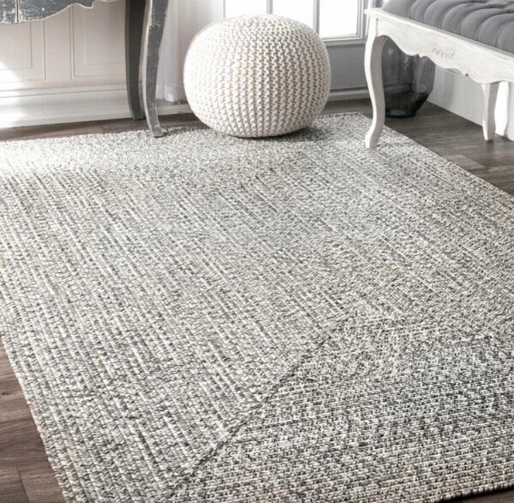 5'x8' Salt and Pepper Braided Rug CG186