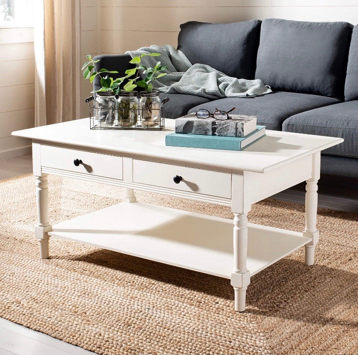 Boris Distressed Cream Storage Coffee Table CG811