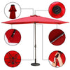 10' x 6.5' Aluminum Rectangular LED Patio Umbrella, Red (#K5852)