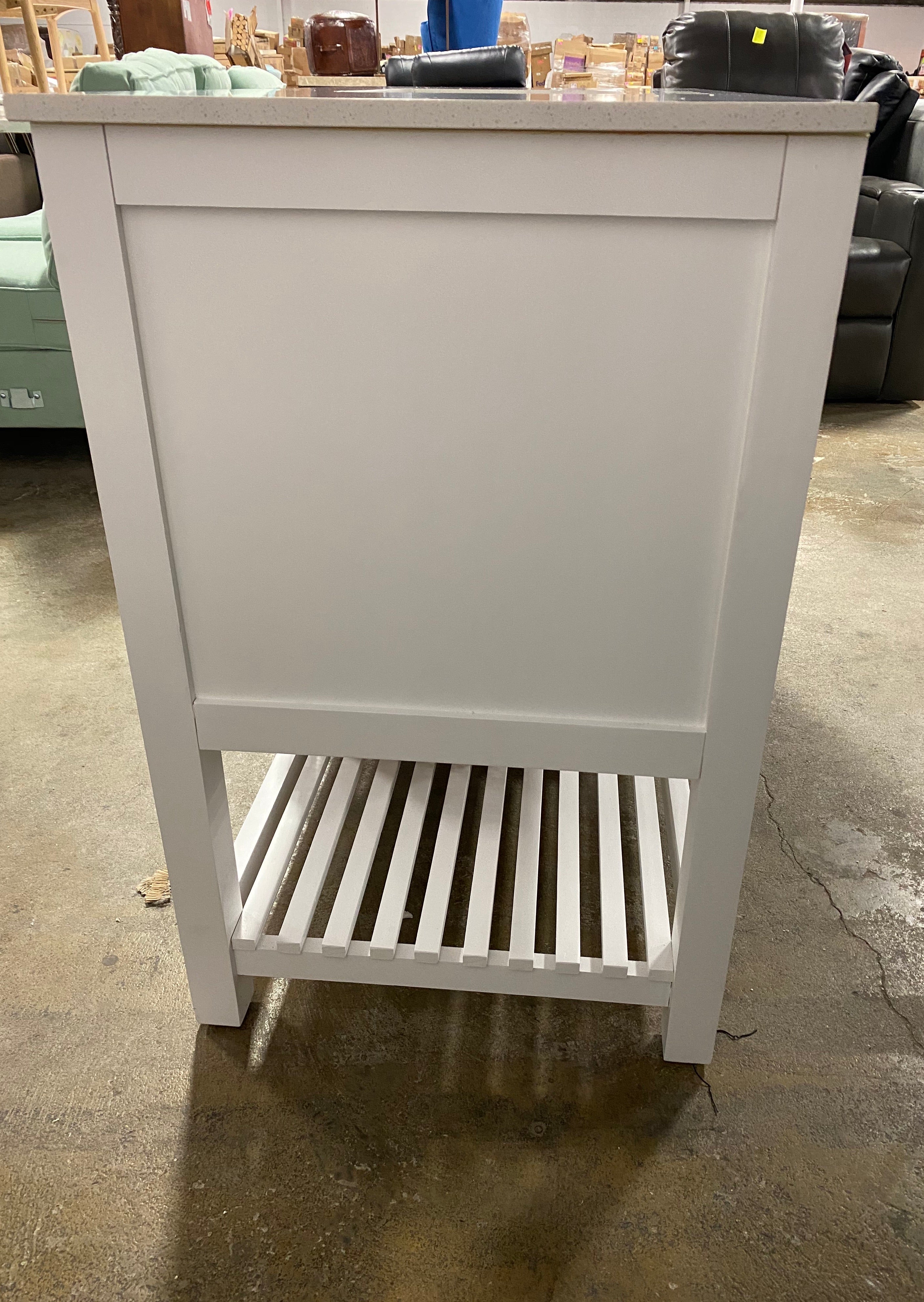 White 48" Single Sink Bathroom Vanity with Granite Top