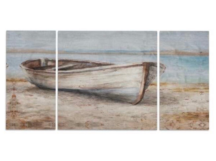 Whitewashed Boat on Wrapped Canvas CG1561