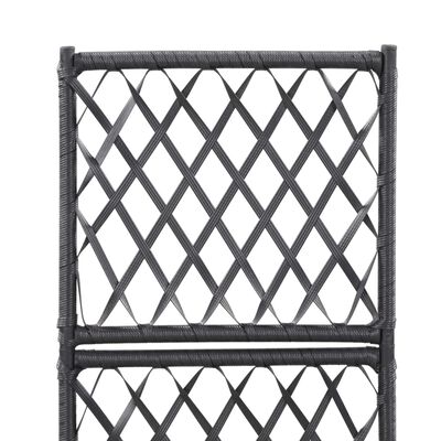 XL Trellis Raised Bed with 1 Pot 11.8"x11.8"x42.1" Poly Rattan Black