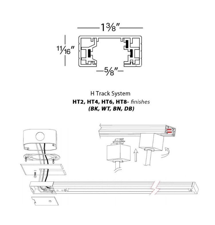 (Set of 4) 94.5" Halo Series System Track Black CG1355