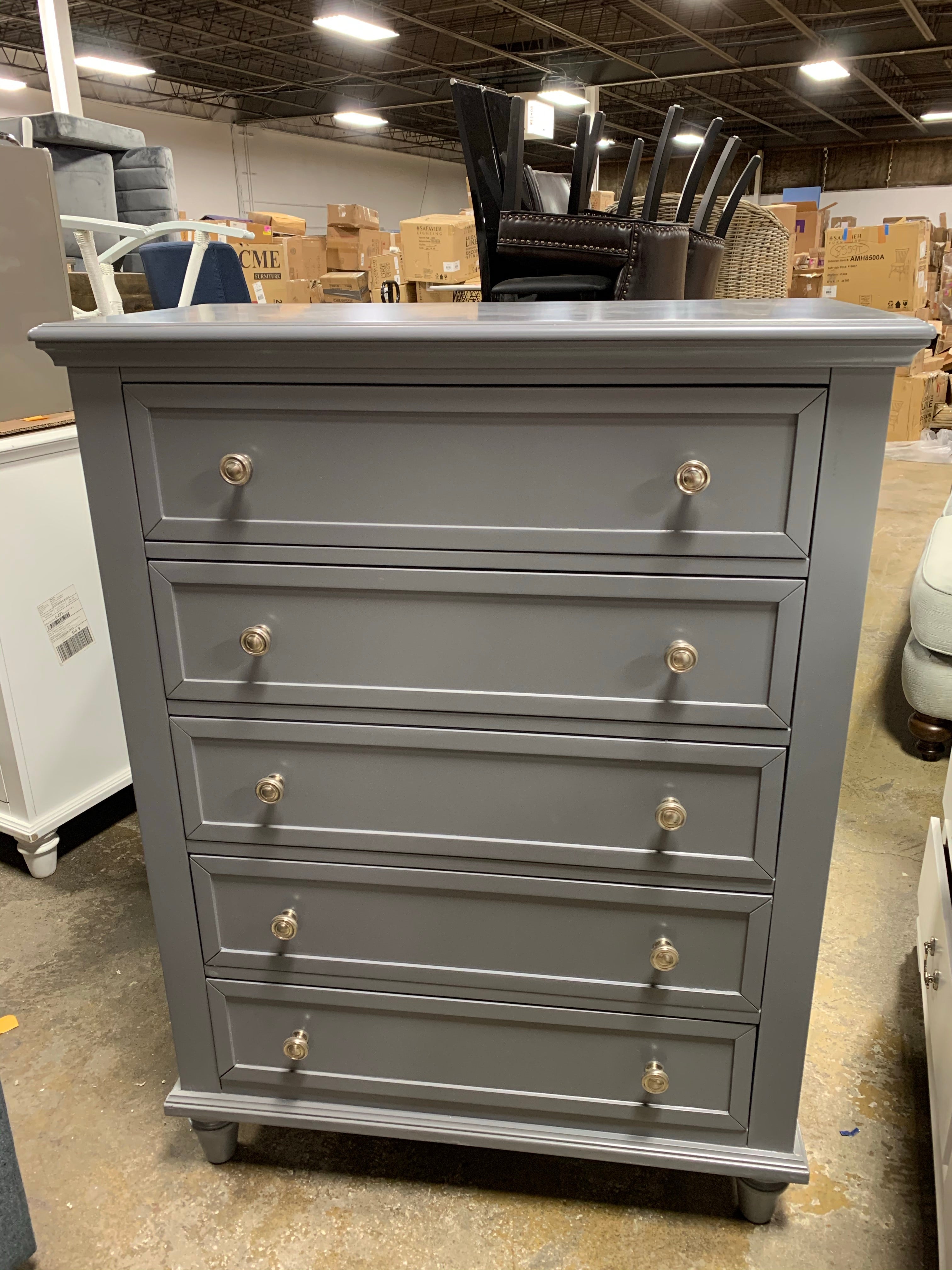 Frost Gray Ballinger 5 Drawer Chest