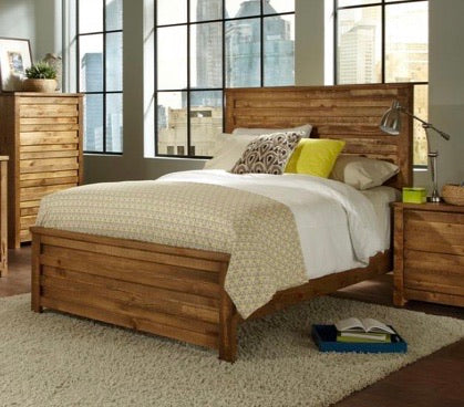 (King) Melrose Driftwood Panel Bed *No Hardware*