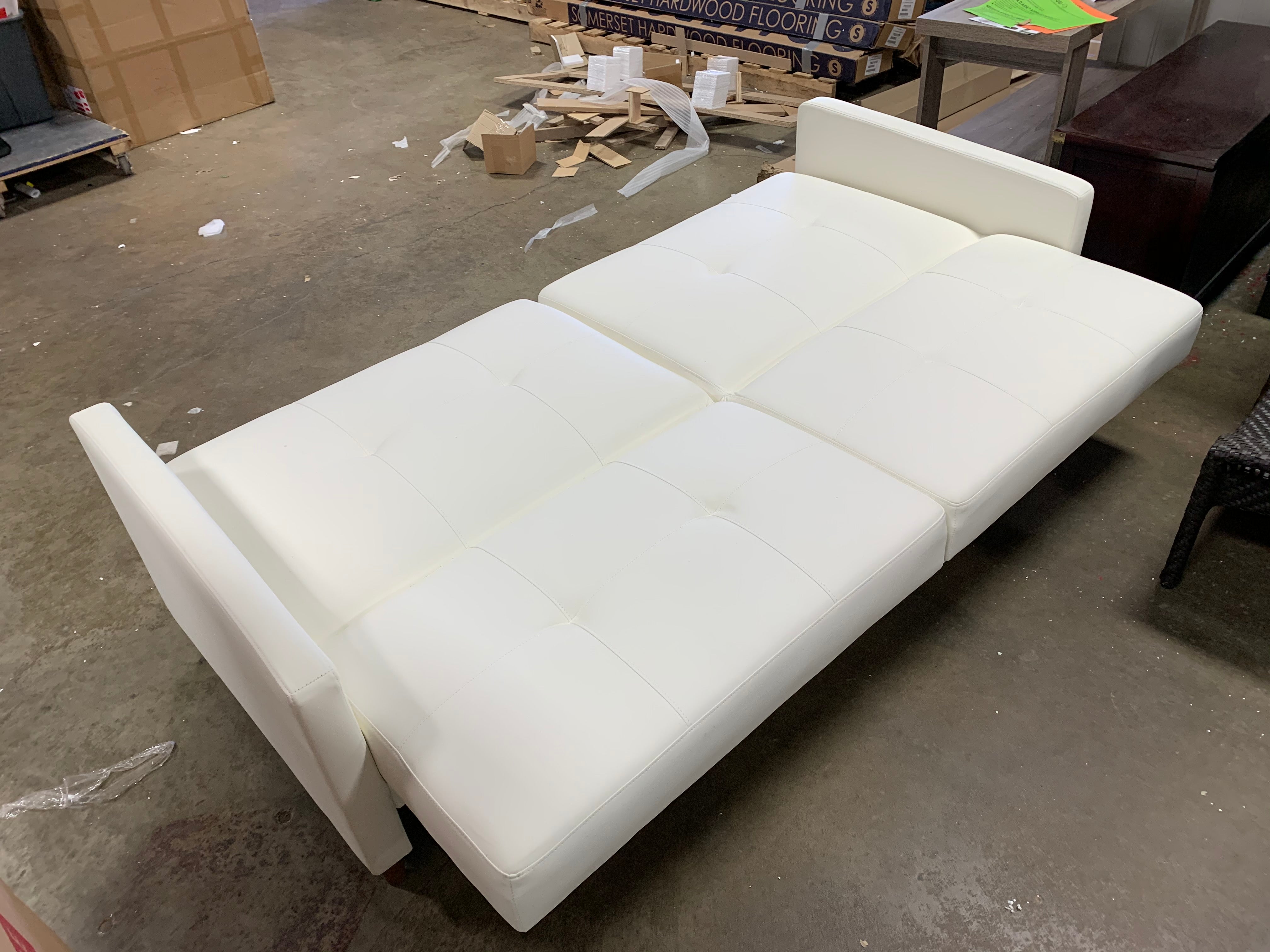 Benitez Full 76" Convertible Sofa, White