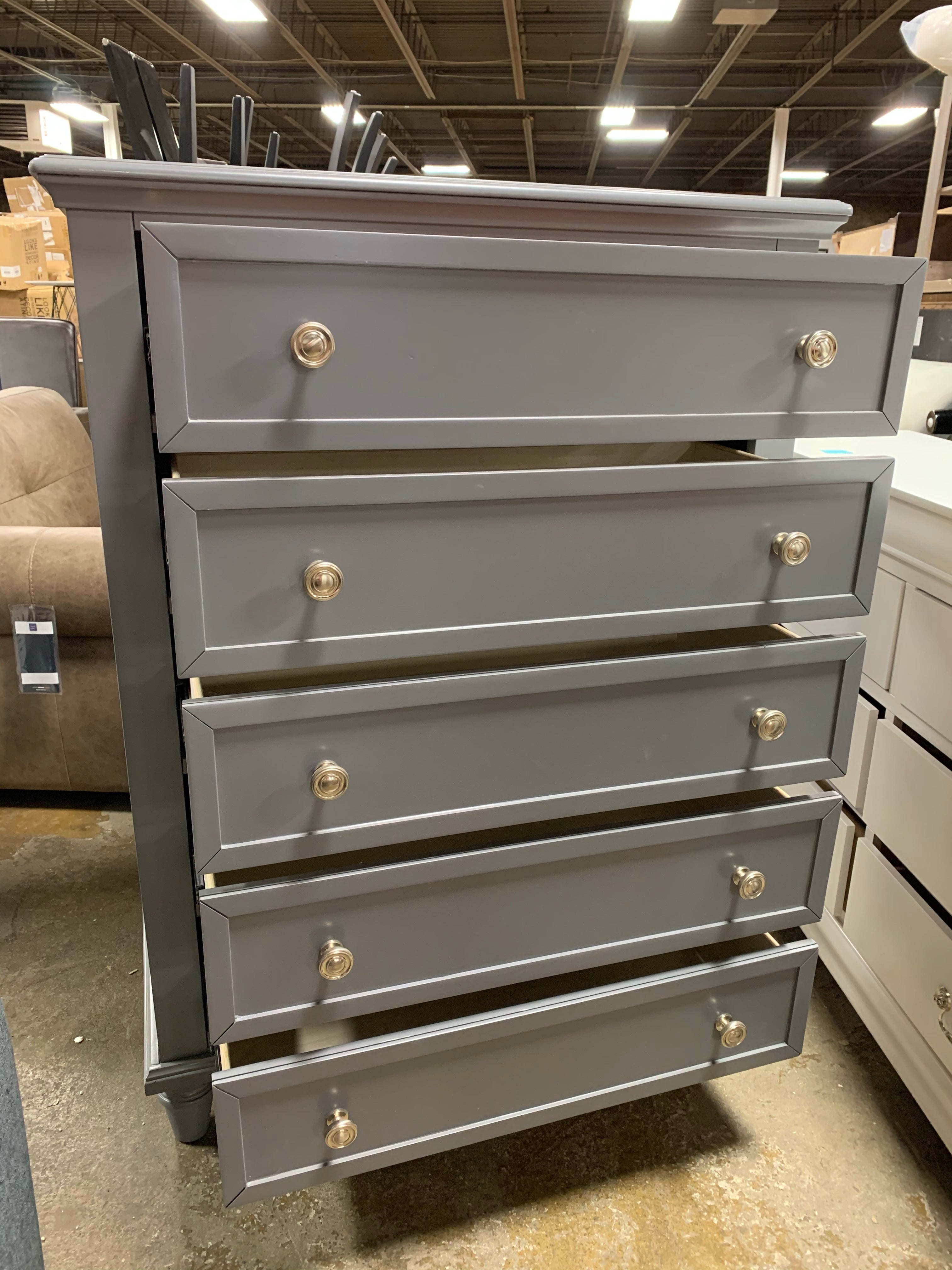 Frost Gray Ballinger 5 Drawer Chest