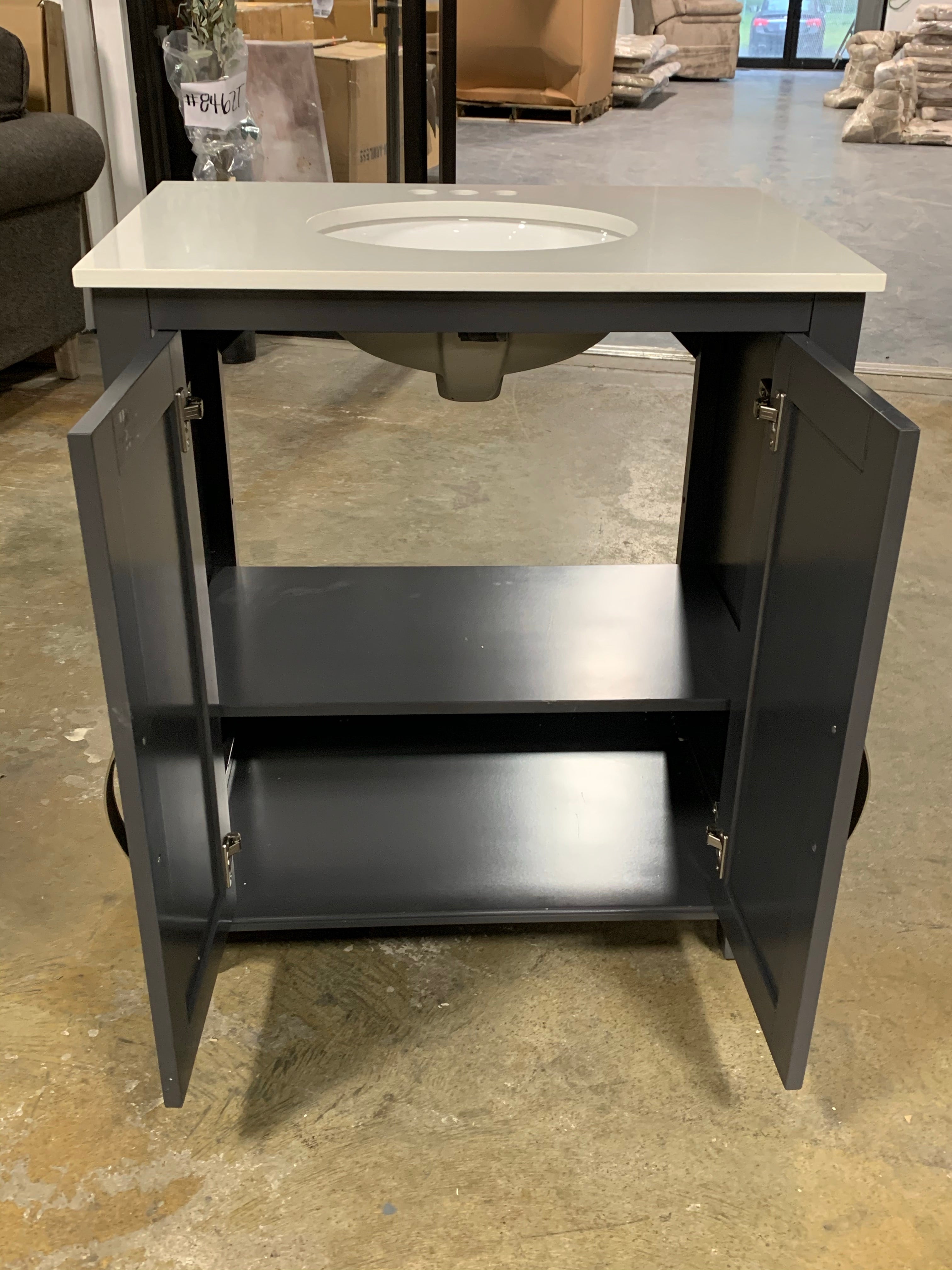 新品 Saravah / INDIANA Size:60 サラヴァ インディアナ Style Selections Meera 48-in Light Gray Bathroom Vanity Base