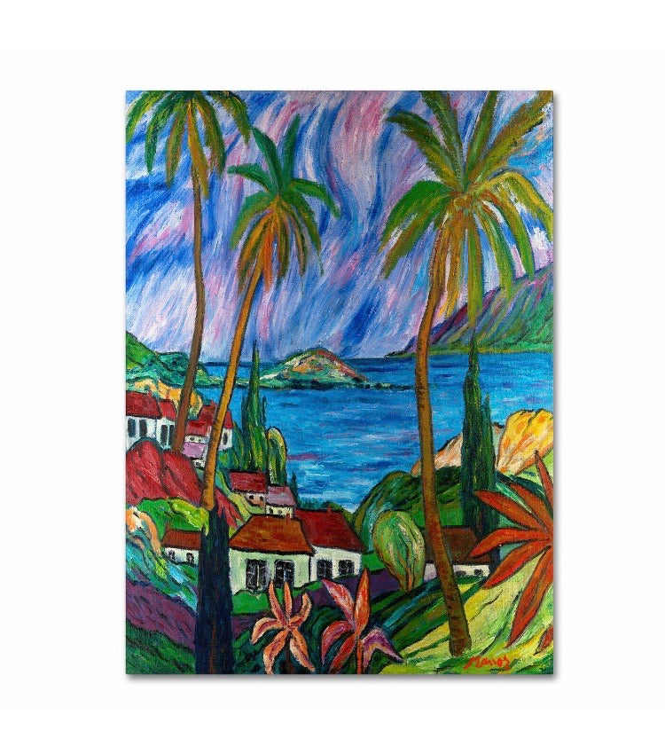 19"x14" 'Tropical Paradise' Painting Print on Canvas CG1515