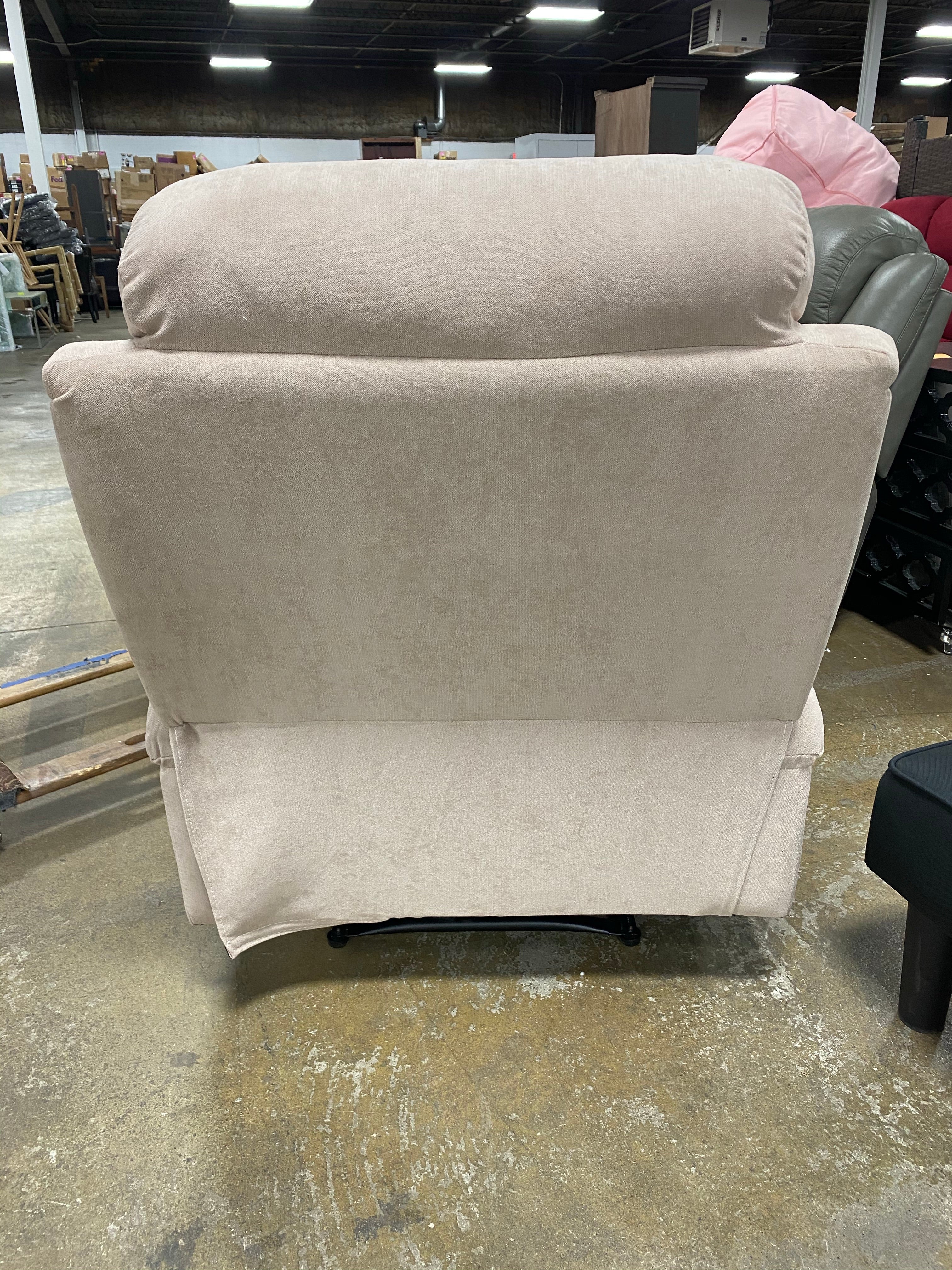 Beige Microfiber Wiener Manual Recliner