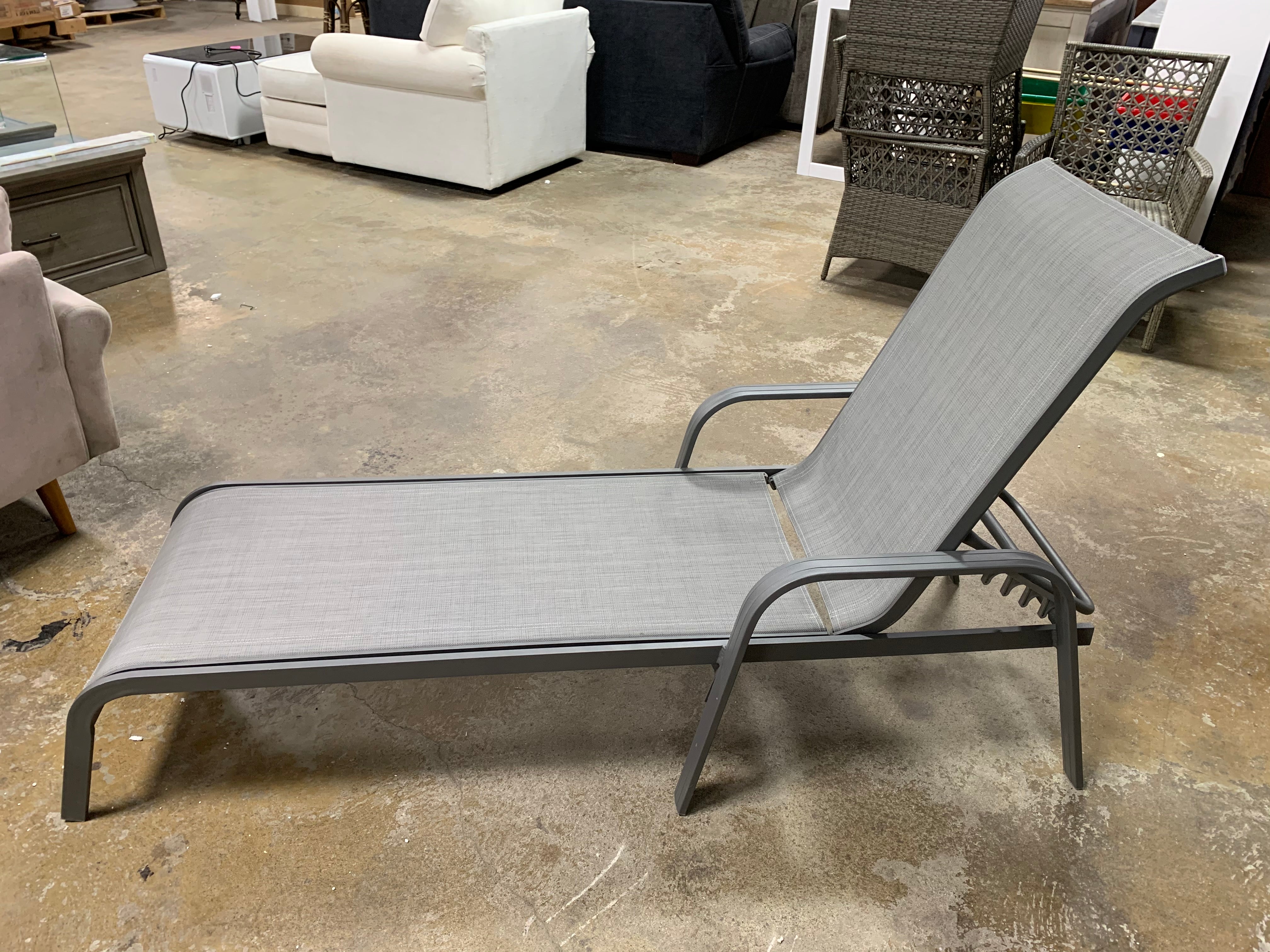 Outdoor Patio Chaise Lounge, Gray