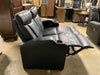 Black Leather Manual Reclining Loveseat