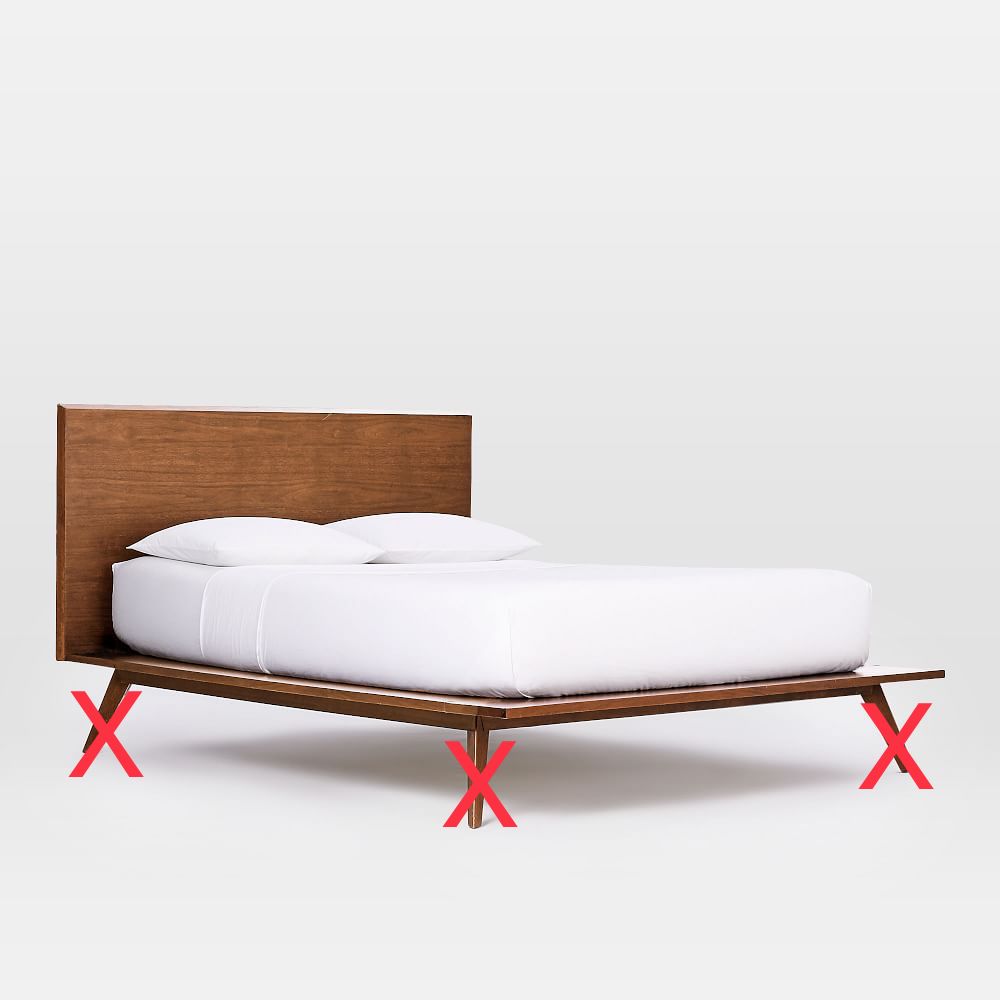 **DIY Special** Mid-Century Platform Headboard/Bed frame– Walnut KB425 (2 BOXES)