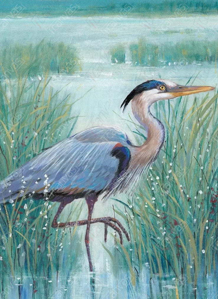 36x24" 'Wetland  Heron I' Print CG1096