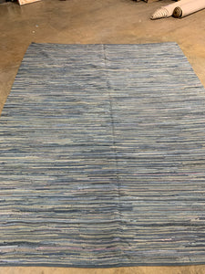Keiu Handwoven Flatweave Blue Area Rug, 9’x12’ (#40R)