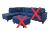 Blue Microfiber 4-Seater L-Shaped Right-Facing Chaise Sectional Piece *As Is* pc299