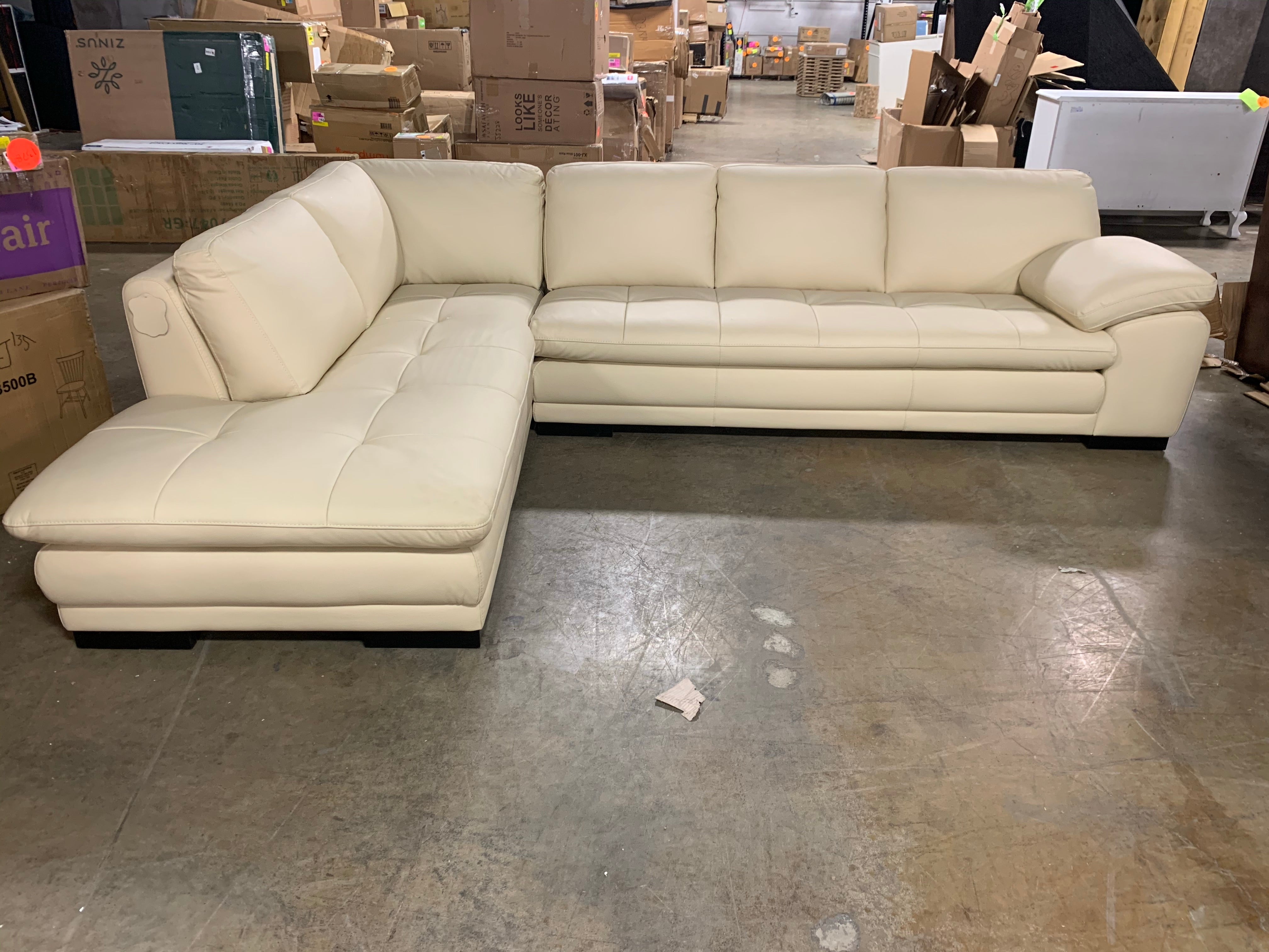 Menoir Casa Italian Leather Left Hand Facing Sectional