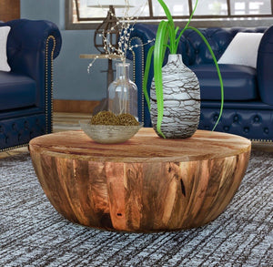 Beliveau Solid Wood Drum Coffee Table CG926