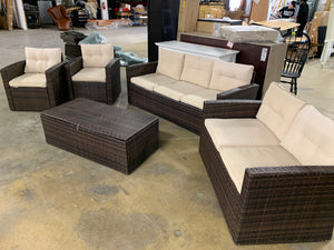 Arlington 5 Piece Rattan Sofa Seating Group with Cushions