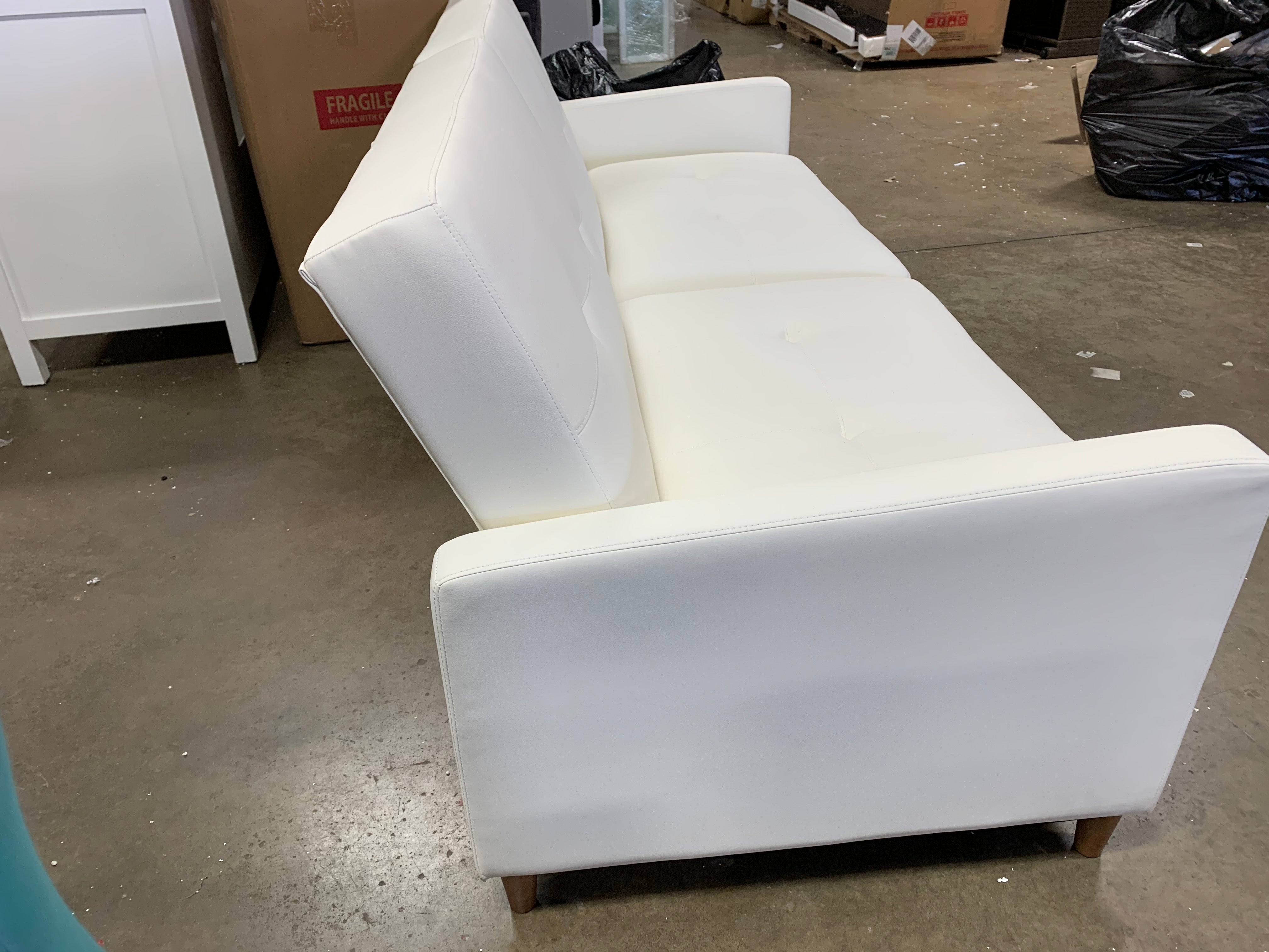 Benitez Full 76" Convertible Sofa, White