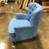 Blue Button Tufted Accent Chair with Nailhead