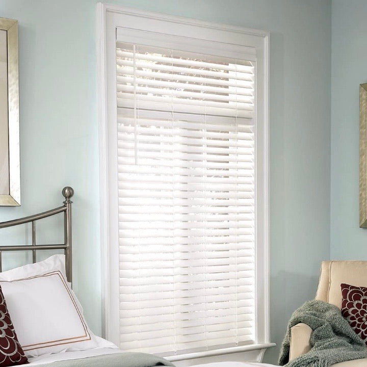 (Set of 2) Faux Wood Cordless Room Darkening Blinds White - 46" W x 72" H CG642