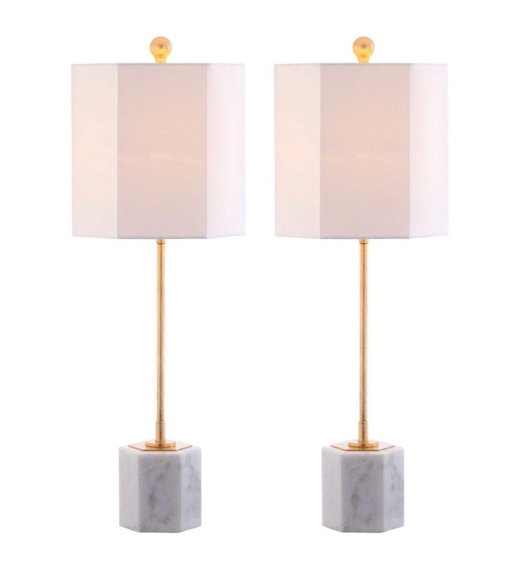 (Set of 2) 29-inch Magdalene Marble LED Table Lamp CG1441