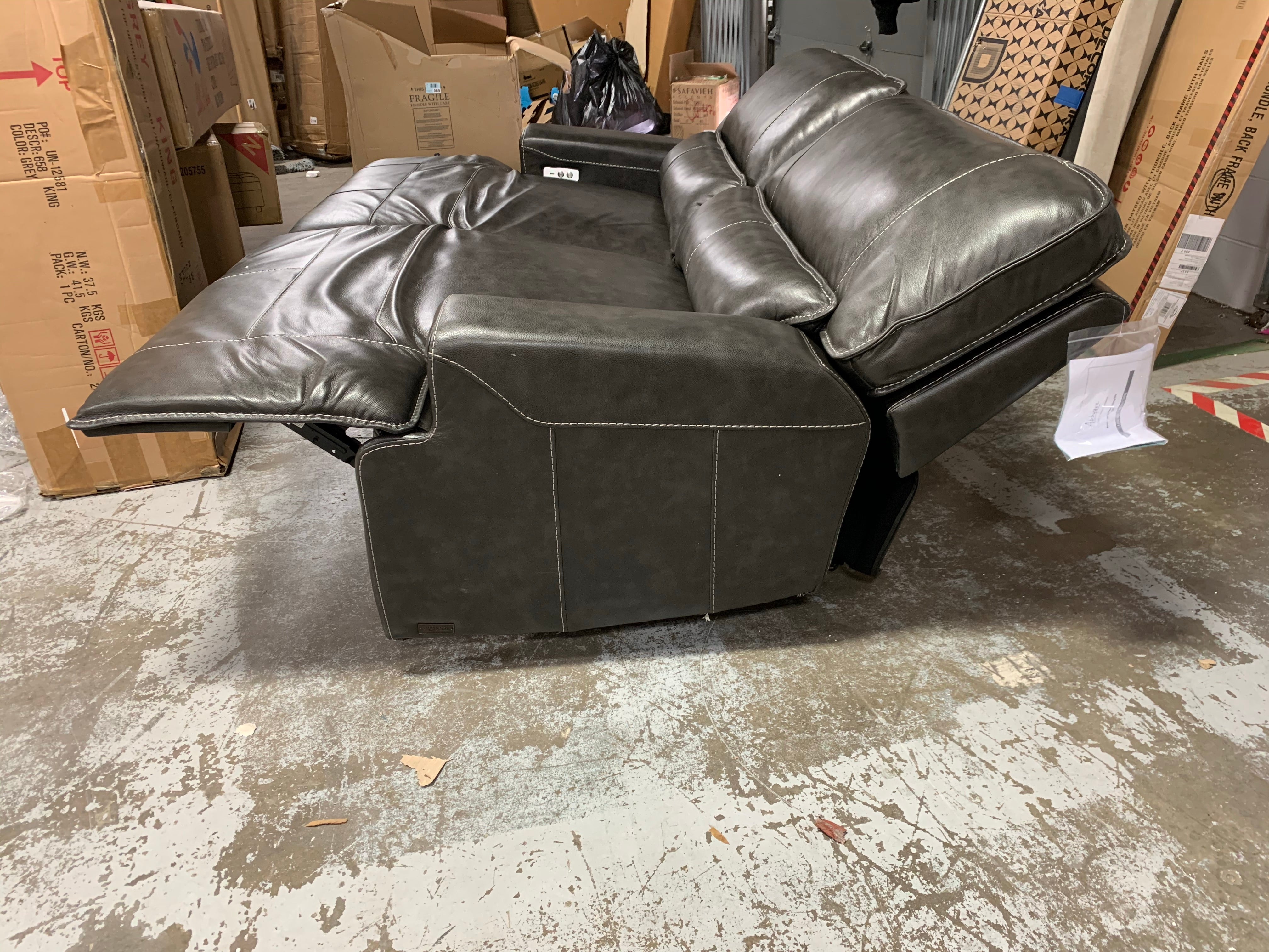 Abbyson Matera Leather 79" Power Reclining Sofa
