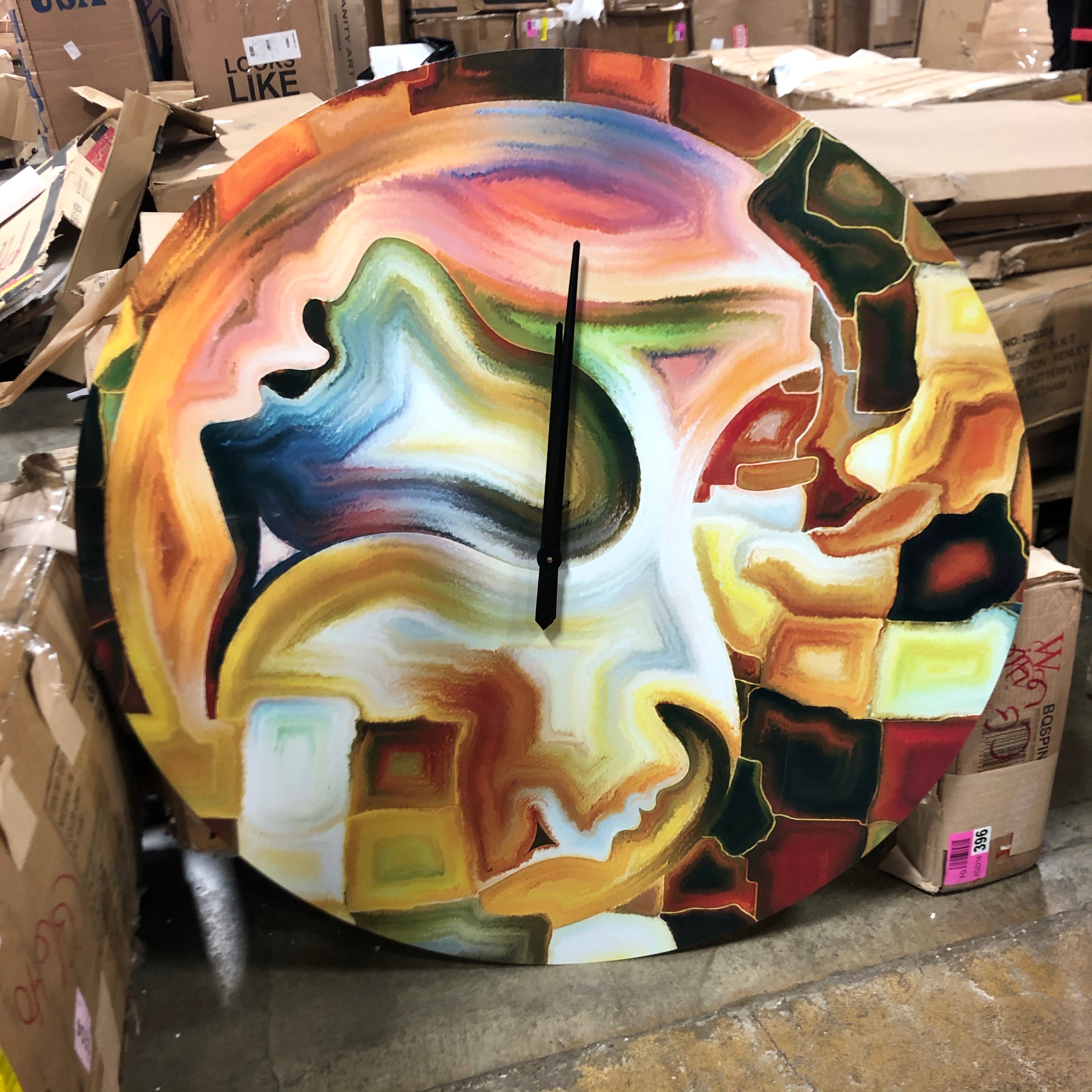 38" Abstract Colorful Wall Clock CG647