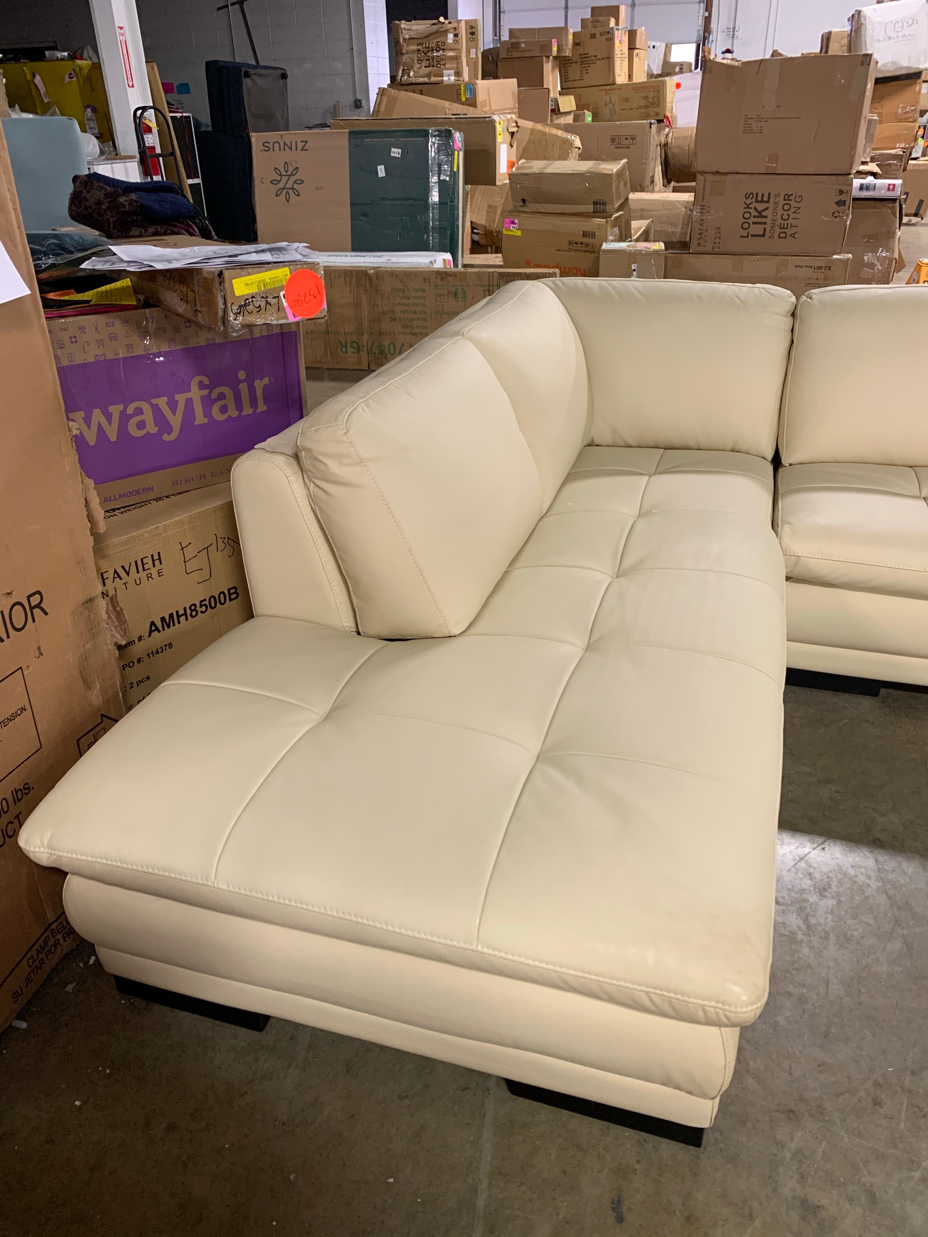 Menoir Casa Italian Leather Left Hand Facing Sectional