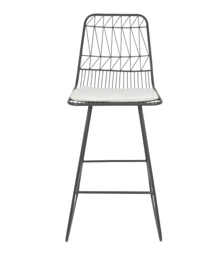 (Set of 2) Nico Modern Geometric  26.25" Patio Bar Stool CG1354