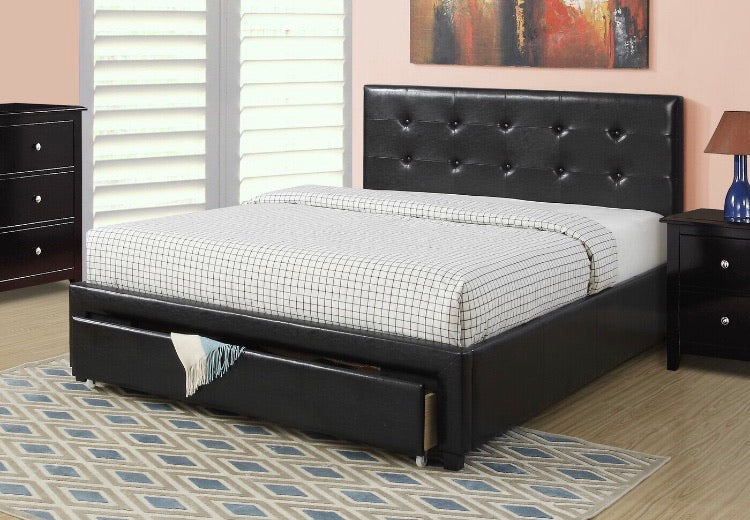 (Queen) Valhalla Tufted Upholstered Storage Platform Bed CG1717 (3 boxes)
