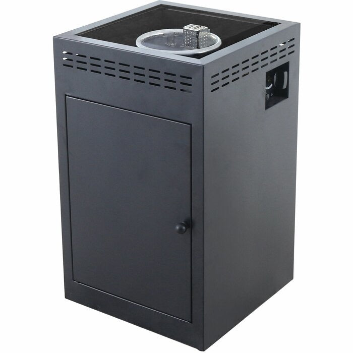 Black Ashwell Tile-Top Steel Propane Fire Column LX4361