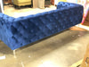 86” Blue Velvet Sofa