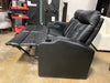 Black Leather Manual Reclining Loveseat