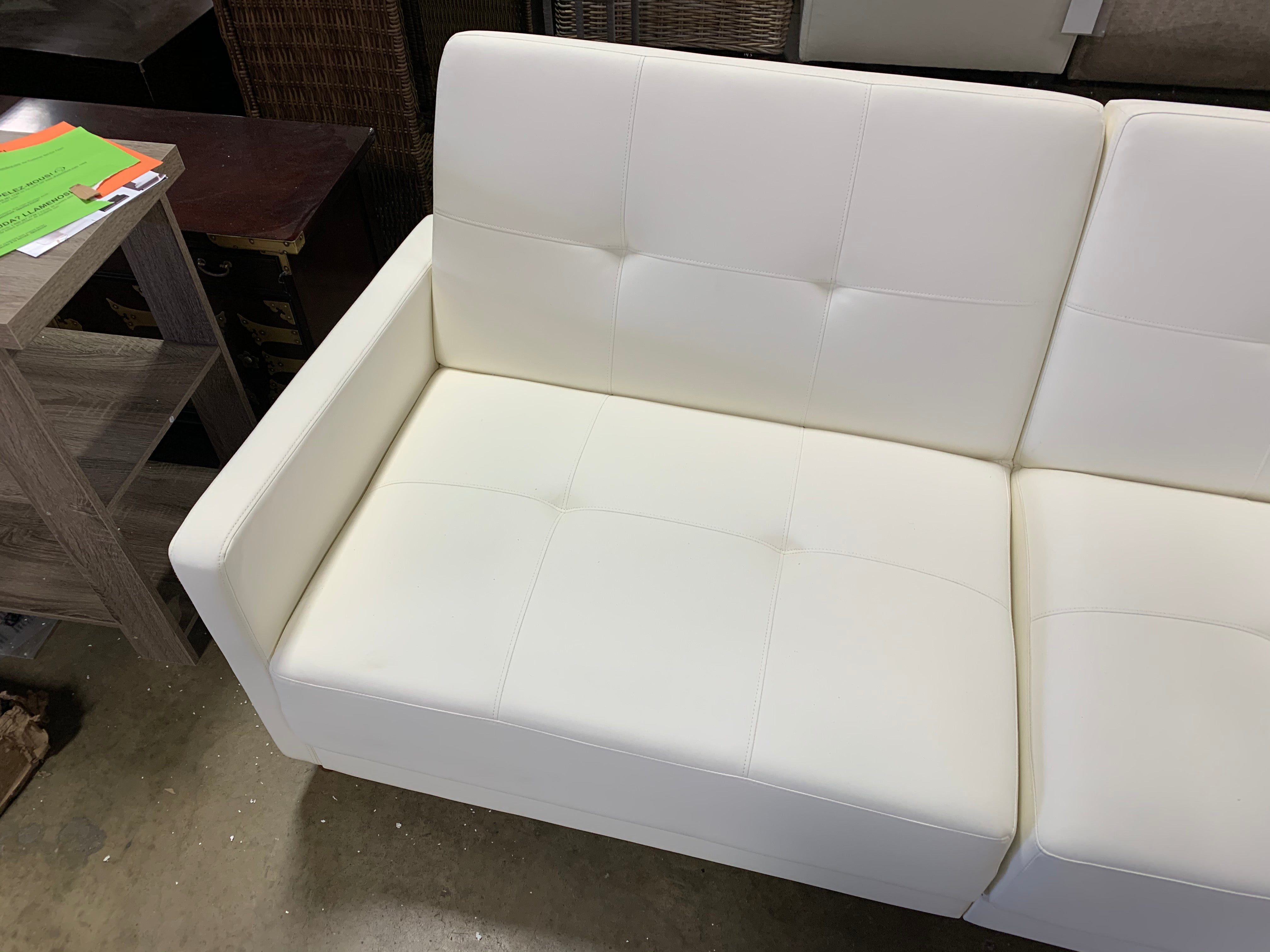 Benitez Full 76" Convertible Sofa, White