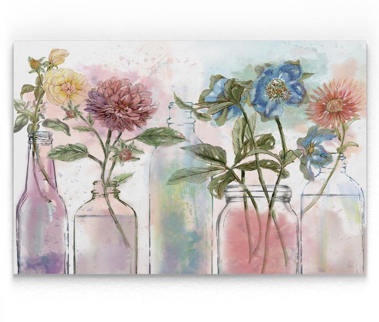 24" x 36 'Vintage Bottle Collection' - Print on Canvas CG1478