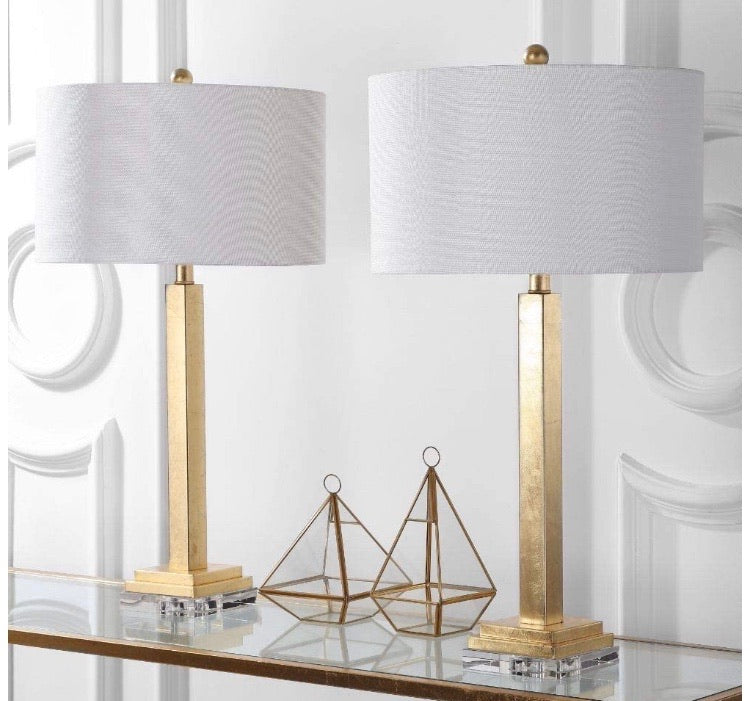 (Set of 2) Perri Standard Lamp Set with White Shades CG1406