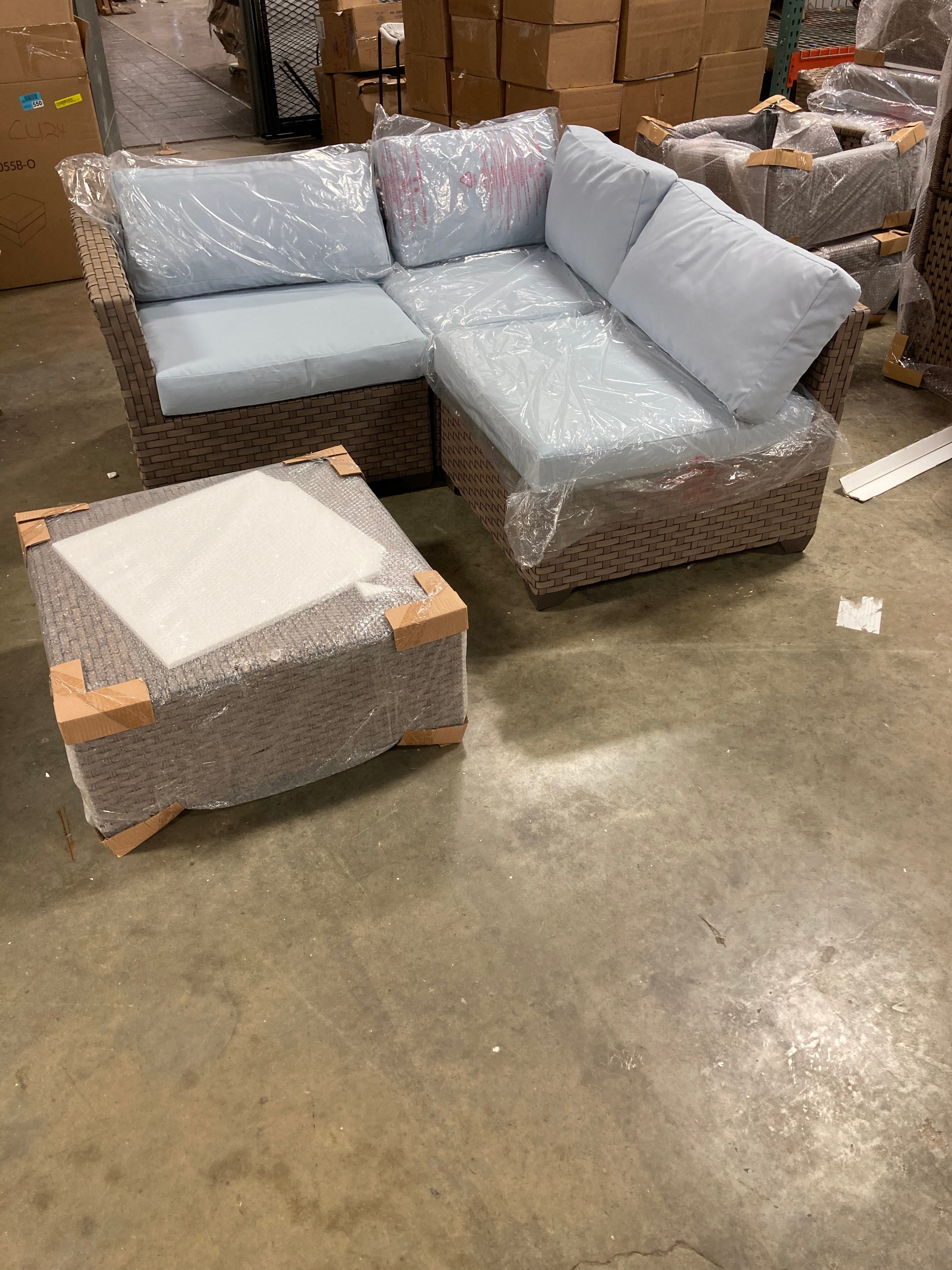 4 Piece Patio Seating Group, Spa - OP001 (4 PIECES + 7 CUSHIONS)